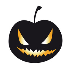 Pumpkin silhouette isolated on a white background. Vector illustration.
