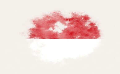 Painted national flag of Indonesia.