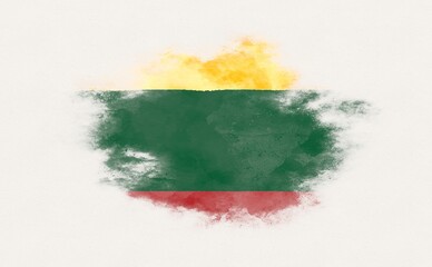 Painted national flag of Lithuania.