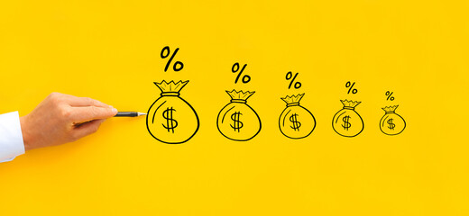 Increasing interest rate financial and mortgage rates. Bank loans with a minimum interest rate.
