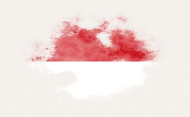 Painted flag of Monaco.