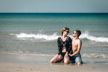 Romantic couple on the beach