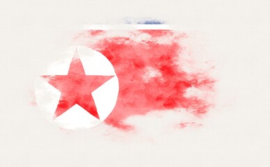 Painted national flag of North Korea.