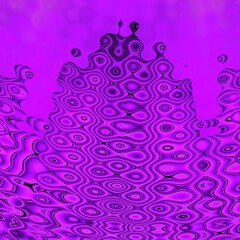 stylized mountain peak repeating intricate geometric patterns and ripple design in shades of pink and purple on a black background