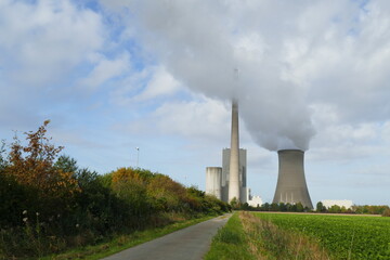 Coal-fired power plant in Northern Germany - Power Station near the village Peine Mehrum, Lower Saxony, Germany.