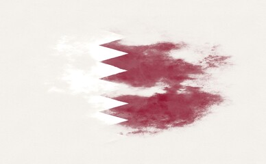 Painted national flag of Qatar.