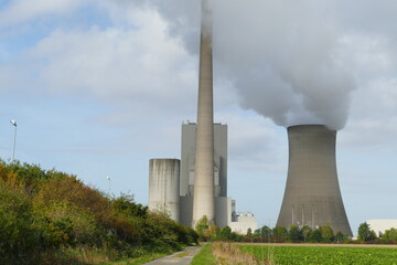 Coal-fired power plant in Northern Germany - Power Station near the village Peine Mehrum, Lower...