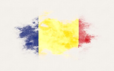 Painted national flag of Romania.