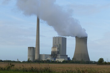 Coal-fired power plant in Northern Germany - Power Station near the village Peine Mehrum, Lower...