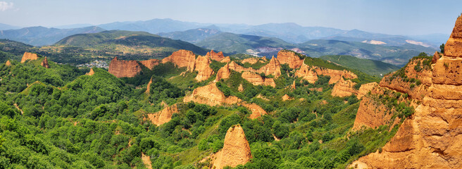 Las Medulas red mountains, Leon, Spain, UNESCO