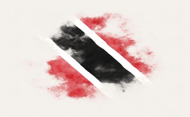 Painted national flag of Trinidad and Tobago.