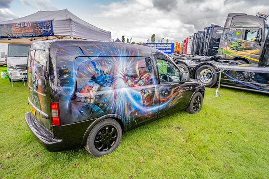 Newark, Nottinghamshire, UK – October 06 2019. An illustrative photo of a custom painted van at the annual Newark Truckfest