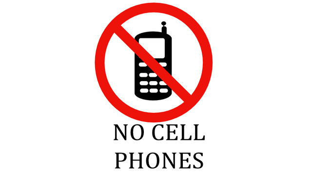 illustration of a sign no cell phones