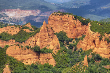 Las Medulas red mountains, Leon, Spain, UNESCO