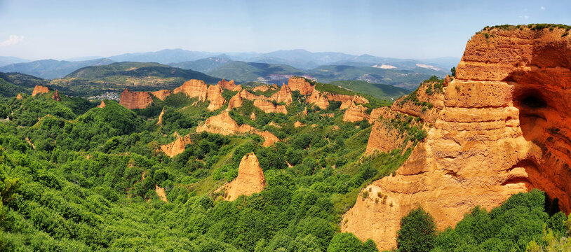 Las Medulas red mountains, Leon, Spain, UNESCO