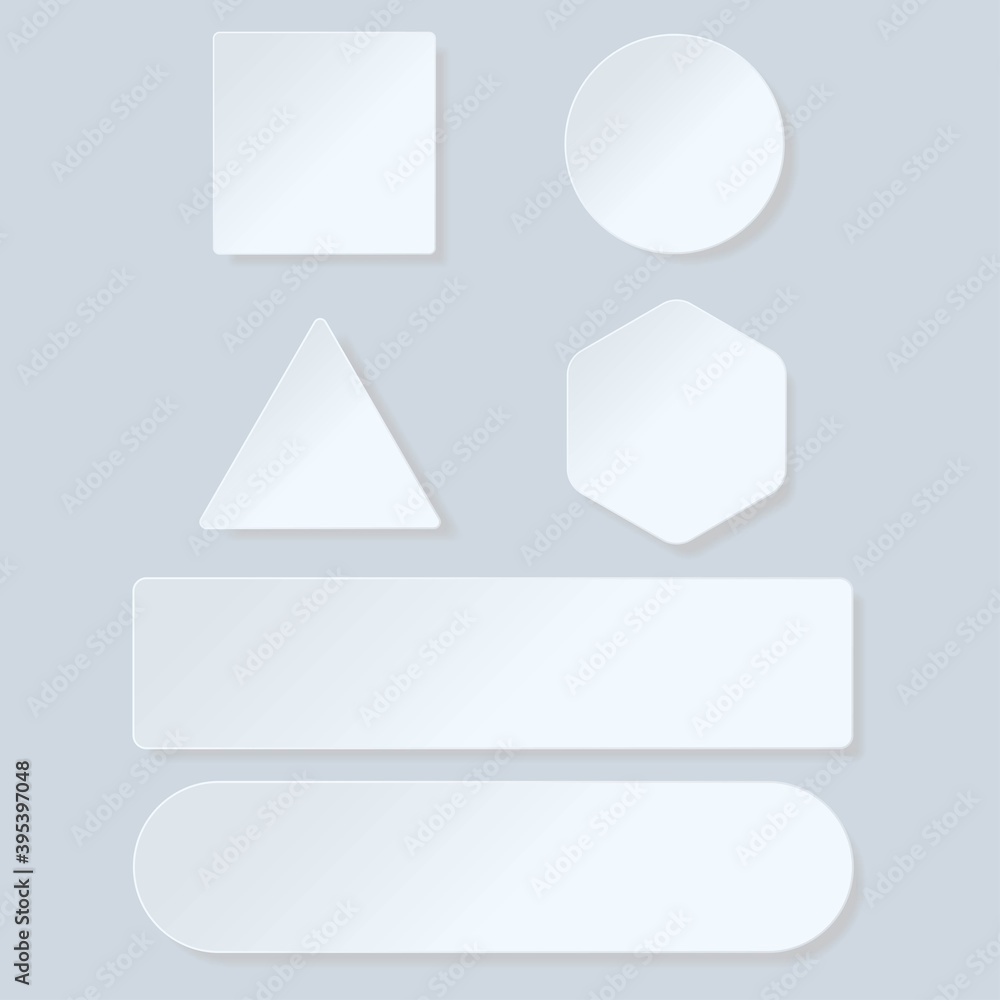 Poster set of blank buttons icon. template design for banners, web or mobile app. various type of paper but