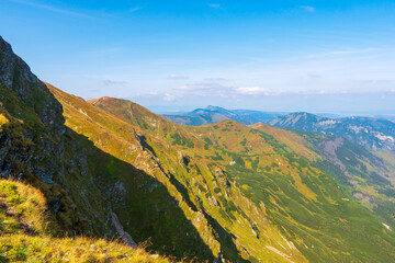 Colorful yellow autumn in Tatras mountain, slovakia Fall season.