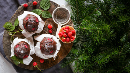 christmas cake with berries