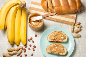 Peanut butter and banana sandwiches. I'm making lunch, a peanut butter sandwich.