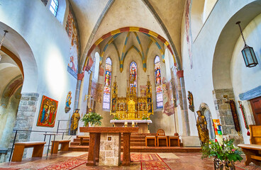 At the altar of St Hippolyt Church, Zell am See, Austria