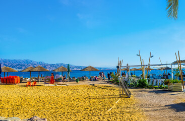 The sport zone on Eilat central beach, Israel