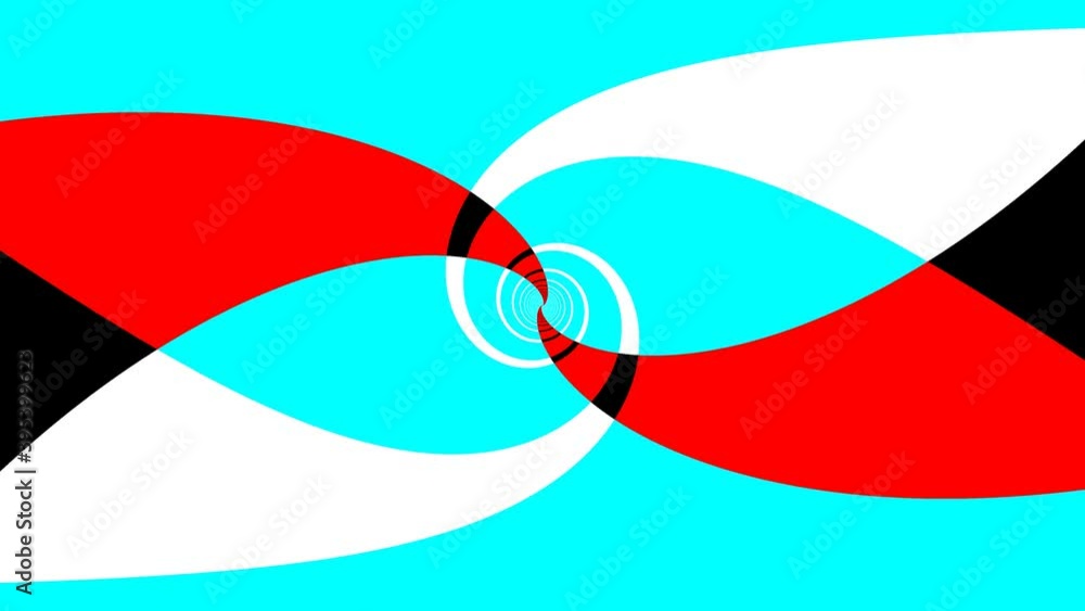 Poster spiral tunnel rotating away from viewer two helix