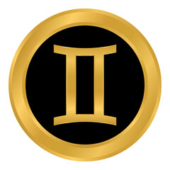 Germini symbol on white.