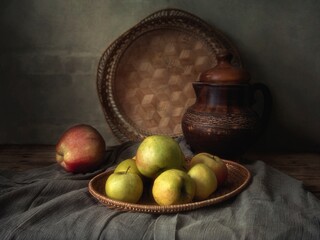Rural still life with apples
