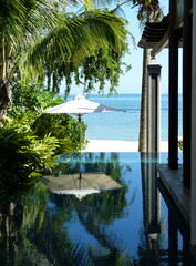 Summertime relaxing holidays in luxury resort on paradise island. Idyllic vacation on tropical...