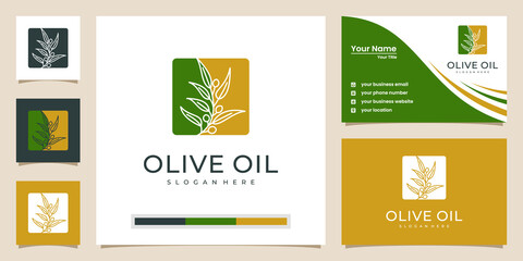 Olive tree and oil logo design and business cards
