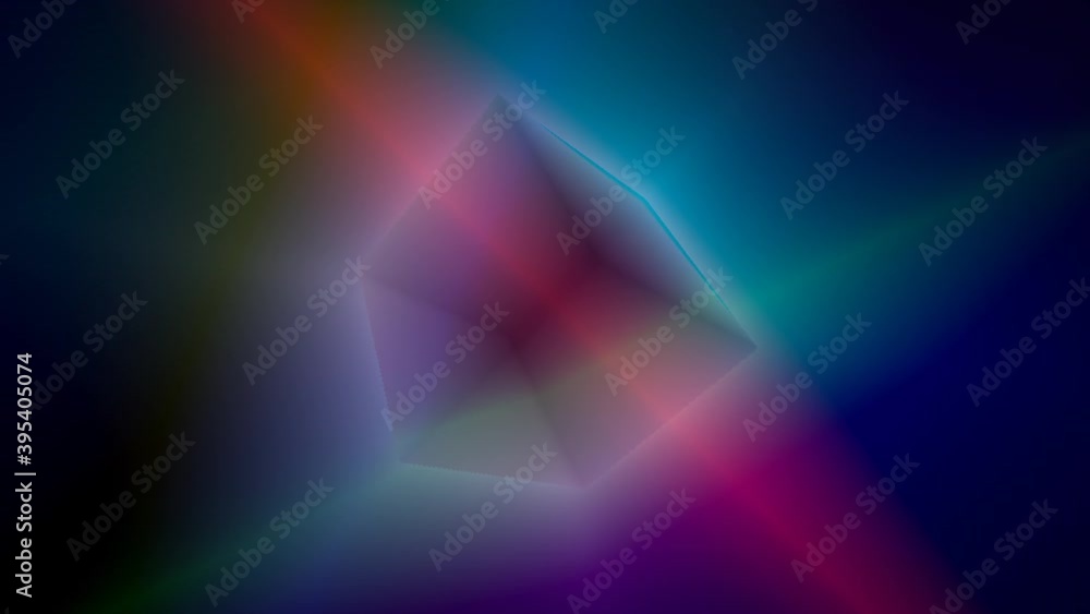 Poster cube rolling over with fog lighting foggy projected glare