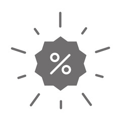 shopping sale discount commerce badge in silhouette style icon