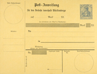 #02 Briefumschlag envelope vintage retro alt old blank blanco Vorderseite front post anweisung...