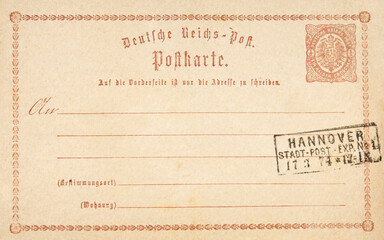 Briefumschlag envelope vintage retro alt old blank blanco Hannover deutsche reichtspost gesempelt...