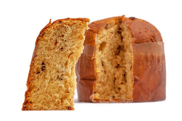 christmas panettone isolated on white background
