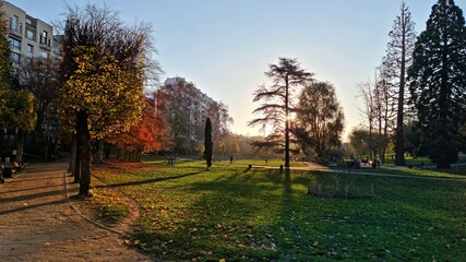 Un parc public en automne
