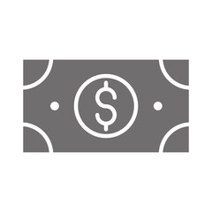 money banknote currency in silhouette style icon