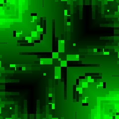 rectangular shapes in shades of neon emerald green and black colours making intricate unique square format geometric  designs