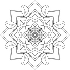 Easy Mandala coloring book simple and basic for beginners, seniors and children. Set of Mehndi flower pattern for Henna drawing and tattoo. Decoration in ethnic oriental, Indian style.