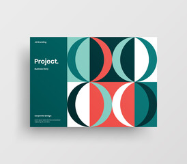 Creative business abstract horizontal front page vector mock up. Corporate geometric report cover illustration design layout. Company identity brochure template.