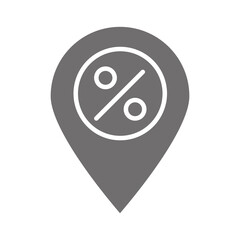 gps location pointer discount shopping commerce in silhouette style icon