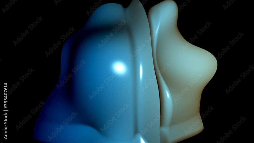 Poster zoom into weird liquid fluid blob shape shiny surface