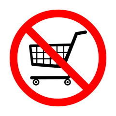 No shopping cart sign