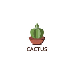 Cactus icons in a flat style on a white background. Home plants cactus in pot. Design inspiration. Usable for your Business, community, etc