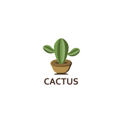Fototapeta na wymiar Cactus icons in a flat style on a white background. Home plants cactus in pot. Design inspiration. Usable for your Business, community, etc