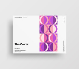 Creative business abstract horizontal front page vector mock up. Corporate geometric report cover illustration design layout. Company identity brochure template.