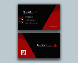 Black and Red Creative Business Card Template Design