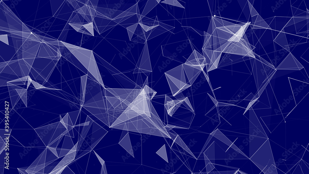 Aufkleber abstract background with moving dots and lines. network connection structure. vector futuristic illu