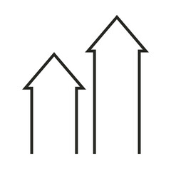 digital marketing grown arrow success line icon