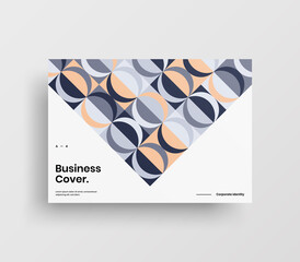 Creative business abstract horizontal front page vector mock up. Corporate geometric report cover illustration design layout. Company identity brochure template.